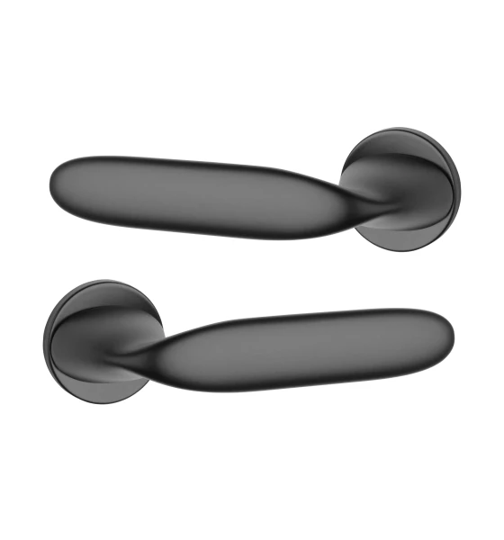 Дверна ручка APRILE Peonia R 7S AS чорний матовий (тонка розетка)
