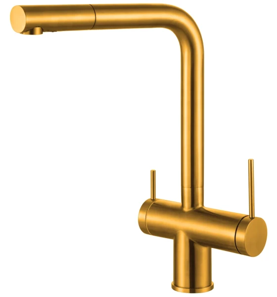 Смеситель кухонный Fabiano FKM 31.14 SS Nano Gold