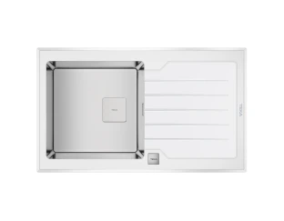 Кухонная мойка Teka Diamond 1B 1D 86 (115100012) белое стекло