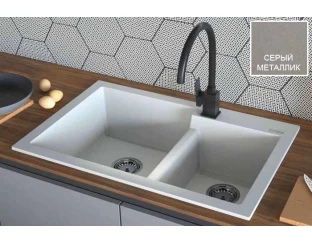 Кухонная мойка Fabiano Quadro 79x51x2 Grey Metallic