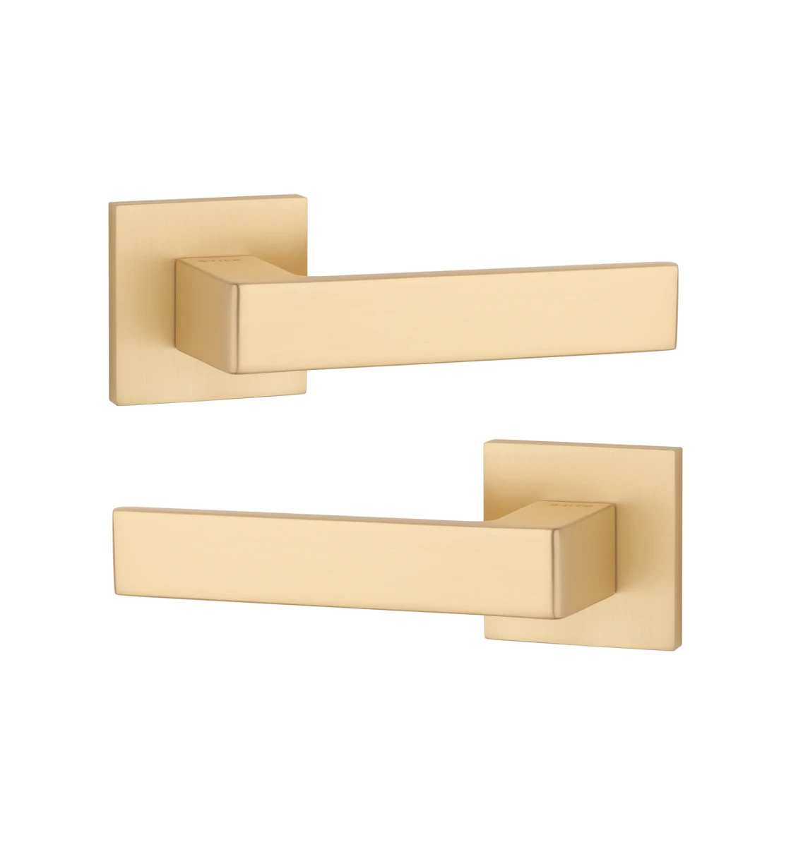 Дверна ручка STILE HIRA Q 7S ST матова латунь GOLD SATIN (тонка розетка)
