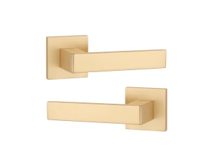 Дверна ручка STILE HIRA Q 7S ST матова латунь GOLD SATIN (тонка розетка)
