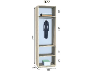 Модуль вбиральні Престо П 77 (700х500х2400)