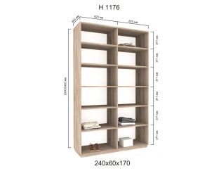 Шкаф купе двухдверный Новатор Н 1176 (220х60х170)