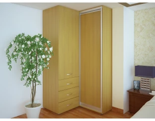 Кутова шафа-купе RUMBA Економ №34 (двері ДСП) (1300мм x 1300мм x 2400мм