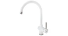 Смеситель кухонный Fabiano FKM 39 S/Steel Alpine White Фото №1