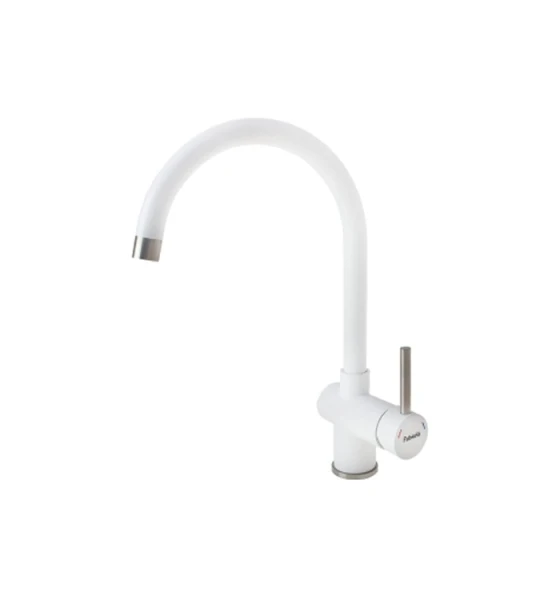Смеситель кухонный Fabiano FKM 39 S/Steel Alpine White
