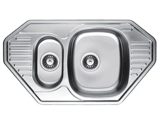 Кухонная мойка Fabiano 85x47x1,5 (угловая с фрукт.)микродекор (0,80)