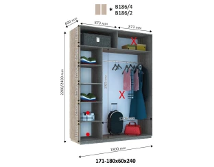 Шафа купе Віват В 186 (220х60х180)