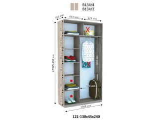 Шафа купе Віват В 134 (220х45х130)