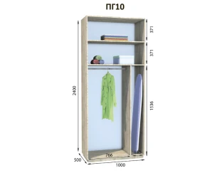Модуль гардеробной Престо ПГ 10 (1000х500х2400)