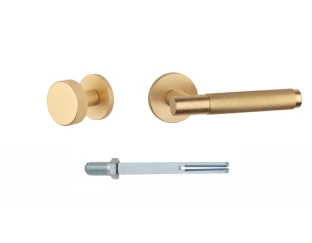 Дверна ручка-кноб APRILE TUMO R SLIM 7MM KG фіксовано рухома права, матова латунь