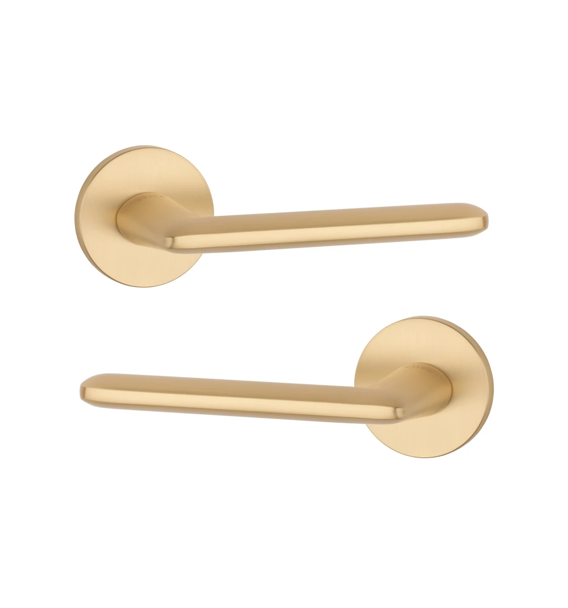 Дверна ручка STILE AVA R 7S ST матова латунь GOLD SATIN (тонка розетка)