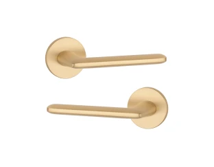 Дверна ручка STILE AVA R 7S ST матова латунь GOLD SATIN (тонка розетка)