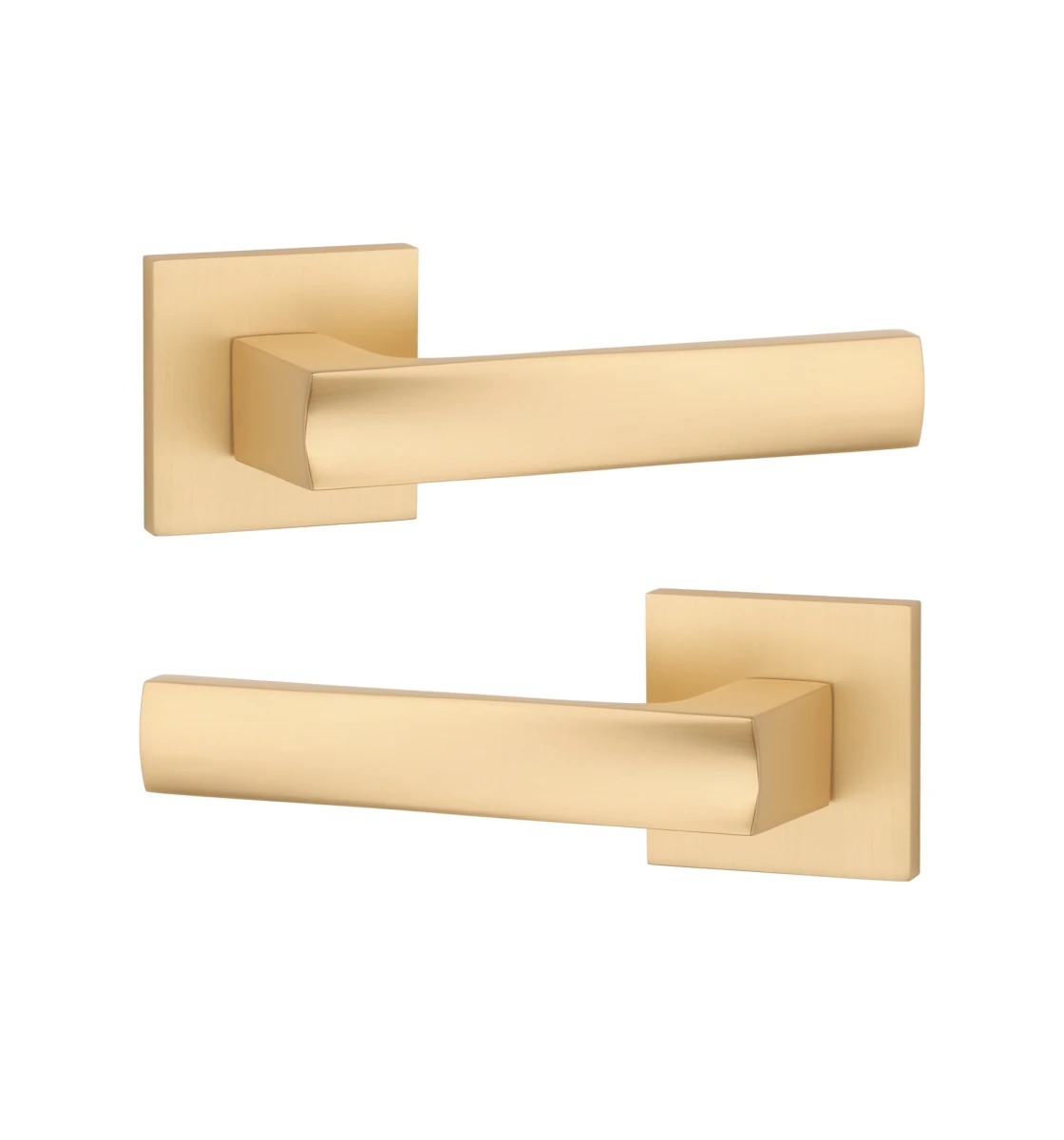 Дверна ручка STILE LIMA Q 7S ST матова латунь GOLD SATIN (тонка розетка)