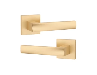Дверна ручка STILE LIMA Q 7S ST матова латунь GOLD SATIN (тонка розетка)