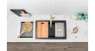 Гранітний кухонний мийний центр Fabiano Classic Center 68 Antracit Фото №6