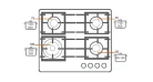 Газовая варочная поверхность Fabiano FHG 14-44 GH-T White Glass Фото №3