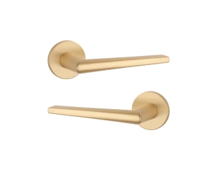 Дверна ручка STILE SALTA R 7S ST матова латунь GOLD SATIN (тонка розетка)