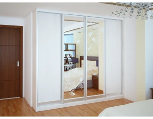 Шафа-купе RUMBA Ніка 18 D-450 (2 дверей ДСП та 2 дверей піскоструй) (2600мм x 450мм x 2400мм