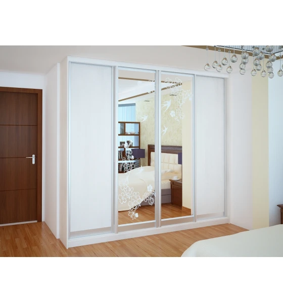 Шафа-купе RUMBA Ніка 18 D-450 (2 дверей ДСП та 2 дверей піскоструй) (2600мм x 450мм x 2400мм