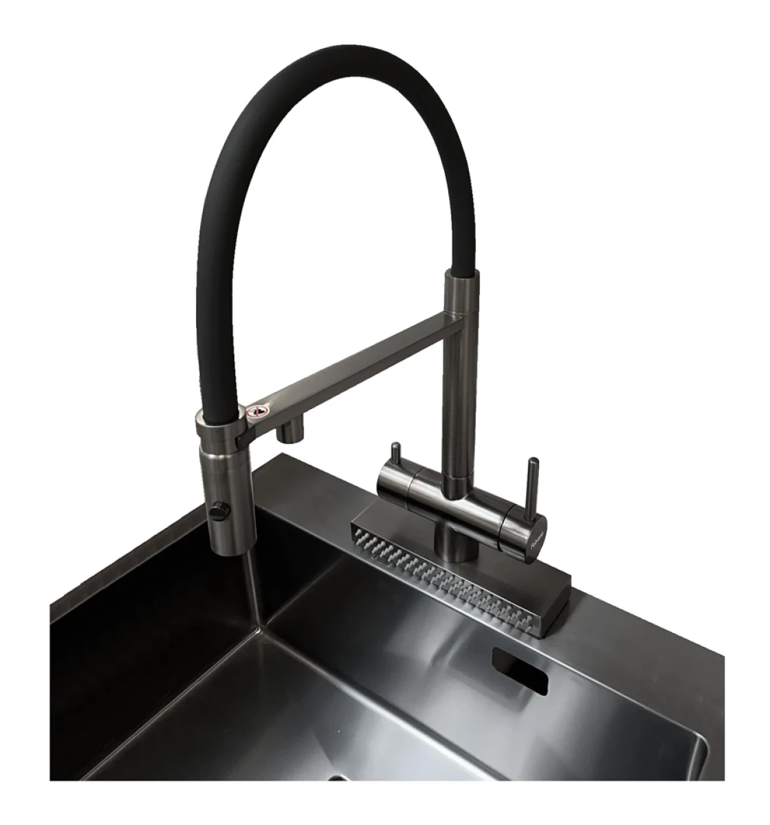 Змішувач кухонний Fabiano FKMC 3124 Black Steel (Cascad)