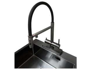 Смеситель кухонный Fabiano FKMC 3124 Black Steel (Cascad)