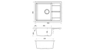 Кухонная мойка Fabiano Cubix 65x50 Antracit Фото №2