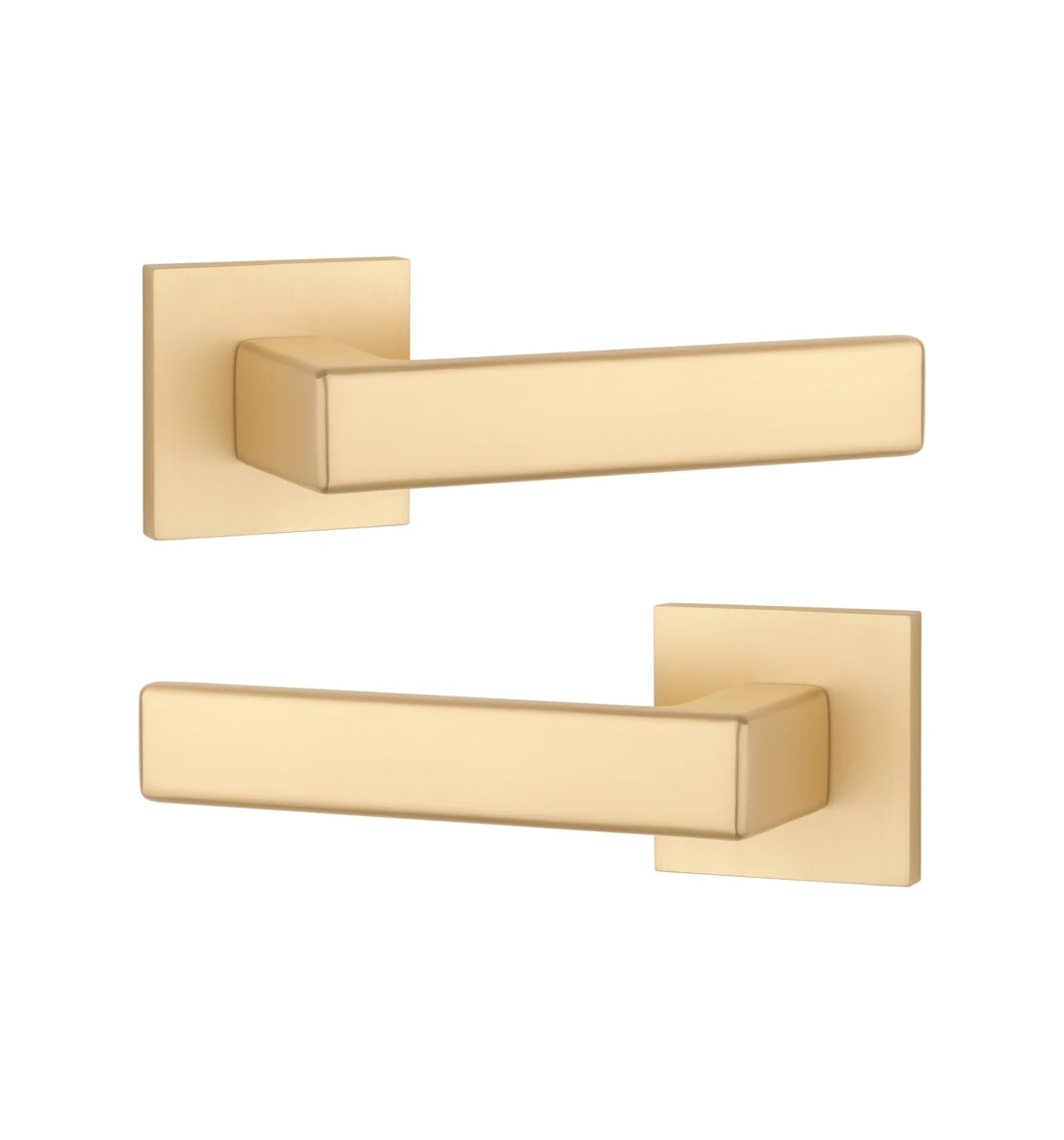Дверна ручка STILE MIIA Q 7S ST матова латунь GOLD SATIN (тонка розетка)