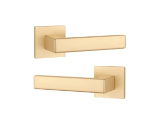 Дверна ручка STILE MIIA Q 7S ST матова латунь GOLD SATIN (тонка розетка)