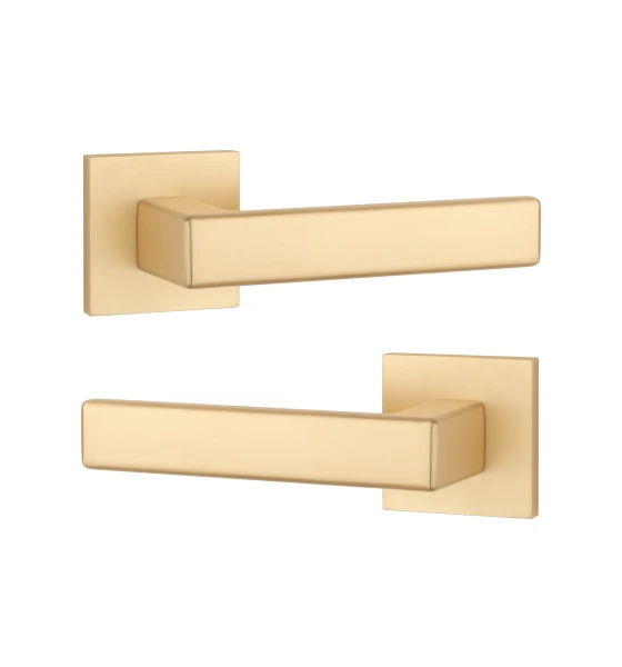 Дверна ручка STILE MIIA Q 7S ST матова латунь GOLD SATIN (тонка розетка)
