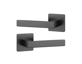 Дверная ручка STERK 1760 Q черный матовый (на розете ultra slim 3 мм)