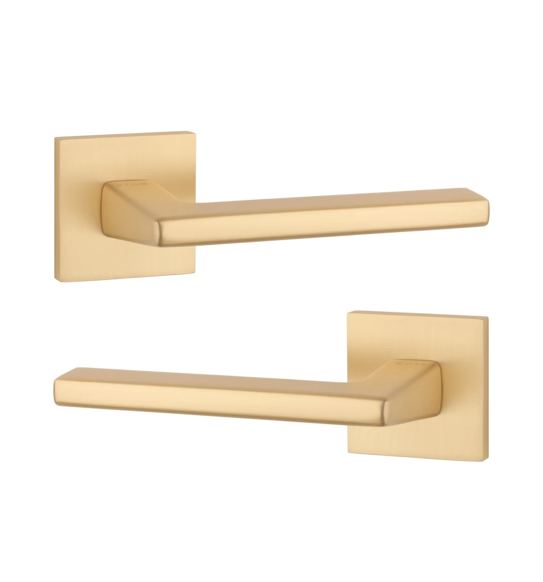 Дверна ручка STILE ARTA Q 7S ST матова латунь GOLD SATIN (тонка розетка)