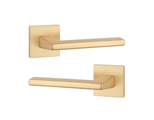 Дверна ручка STILE ARTA Q 7S ST матова латунь GOLD SATIN (тонка розетка)