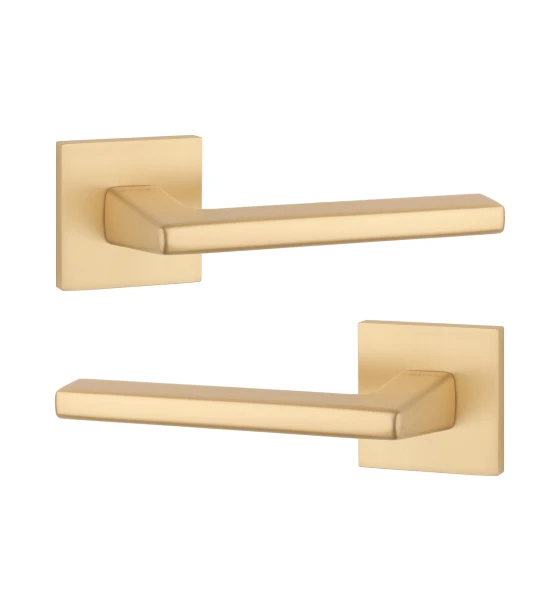 Дверна ручка STILE ARTA Q 7S ST матова латунь GOLD SATIN (тонка розетка)