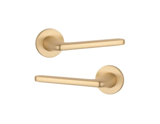 Дверна ручка STILE UTA R 7S ST матова латунь GOLD SATIN (тонка розетка)