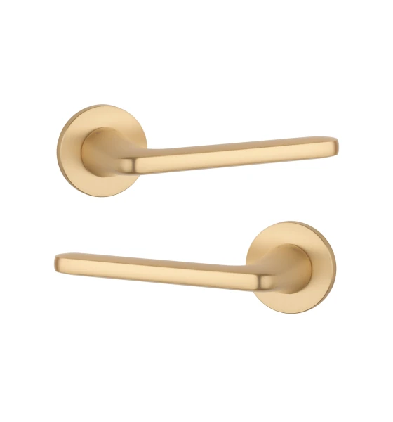 Дверна ручка STILE UTA R 7S ST матова латунь GOLD SATIN (тонка розетка)