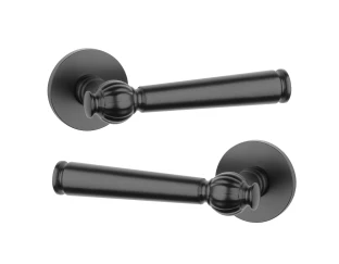 Дверна ручка STILE TUKA R 7S ST чорний матовий BLACK(тонка розетка)