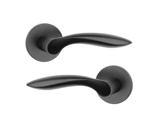 Дверна ручка STILE PULIA R 7S ST чорний матовий BLACK(тонка розетка)