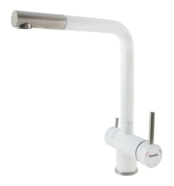 Смеситель кухонный Fabiano FKM 31.7 S/Steel Alpine White