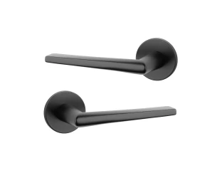 Дверна ручка STILE SALTA R 7S ST матовий чорний BLACK (тонка розетка)