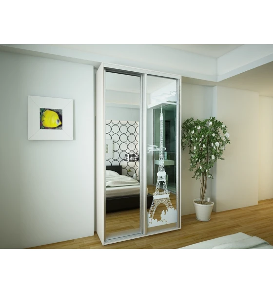 Шафа-купе RUMBA Економ №3 D-600 (дзеркало та піскоструй) (1200мм x 600мм x 2400мм