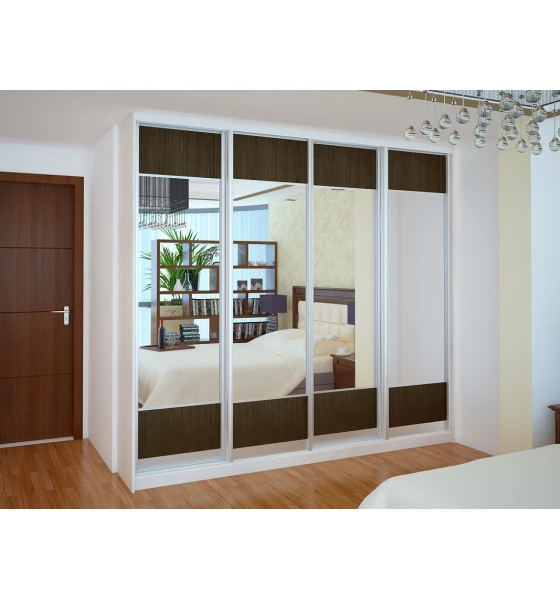 Шкаф-купе RUMBA Ника 18 D-450 (дверь зеркало вставки ДСП) (2600мм x 450мм x 2400мм)