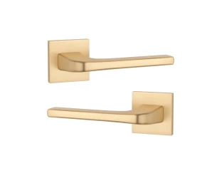 Дверна ручка STILE NAKA Q 7S ST матова латунь GOLD SATIN (тонка розетка)