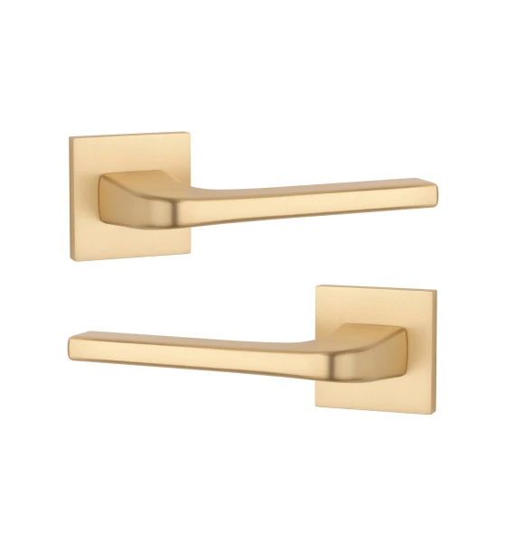 Дверна ручка STILE NAKA Q 7S ST матова латунь GOLD SATIN (тонка розетка)