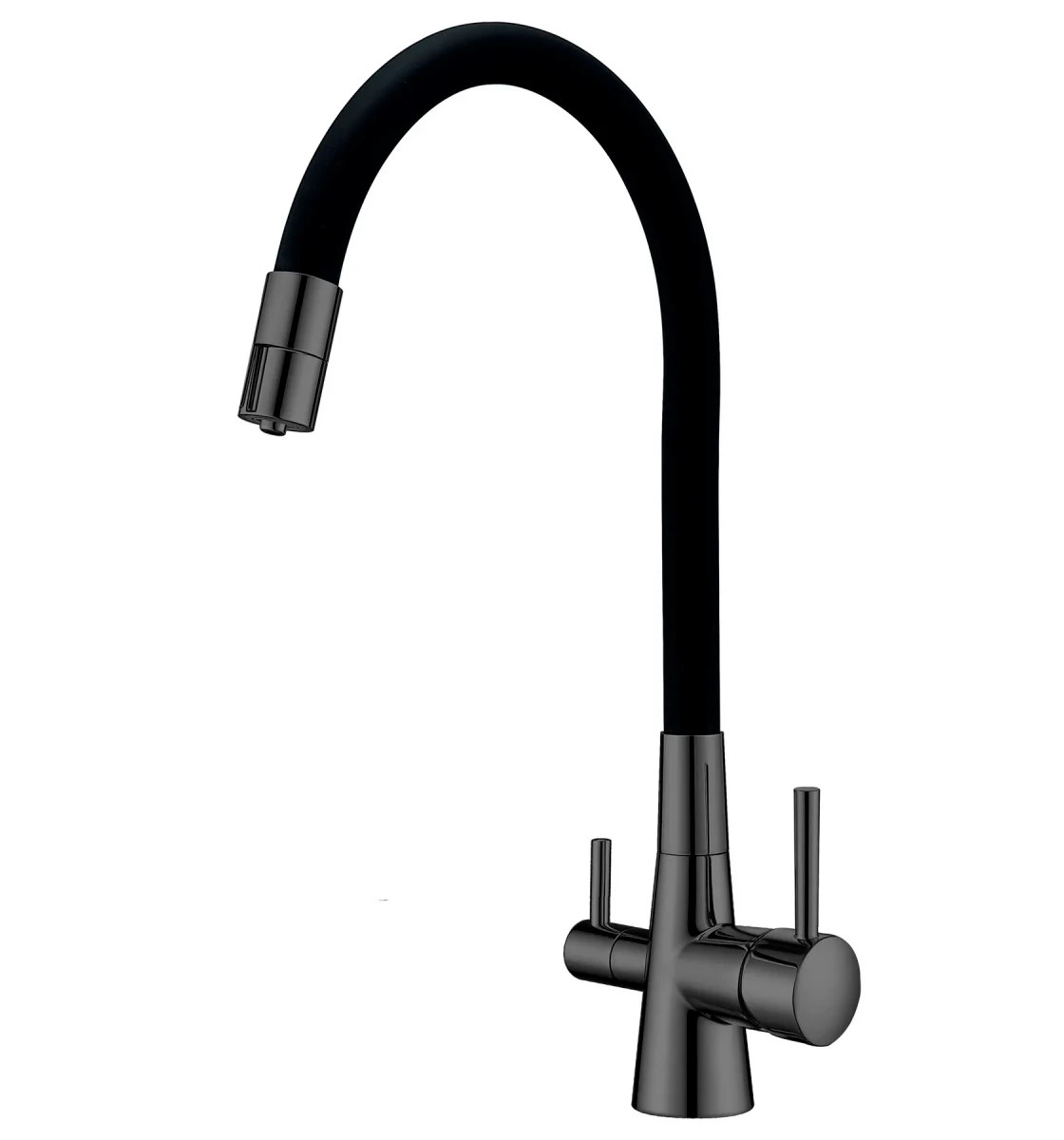 Змішувач кухонний Fabiano FKM 3121 Flex Black Steel