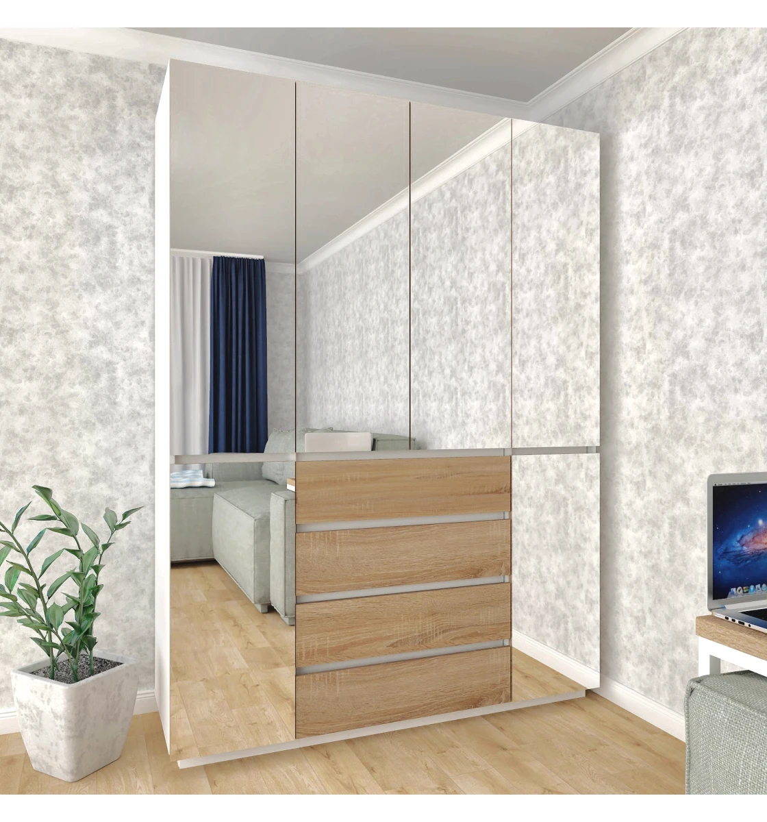 Шафа розпашна RUMBA HOLD №47d (1600мм x 550мм x 2200мм