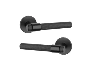 Дверна ручка STILE GOYA R 7S ST матовий чорний BLACK (тонка розетка)