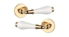 Дверна ручка APRILE DIANELLA R 7S AS поліроване золото/біла кераміка LG/WHITE CERAMICS(тонка розета) Фото №1