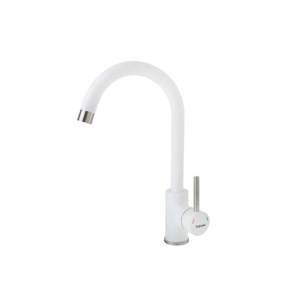 Смеситель кухонный Fabiano FKM-41 S/Steel Alpine White